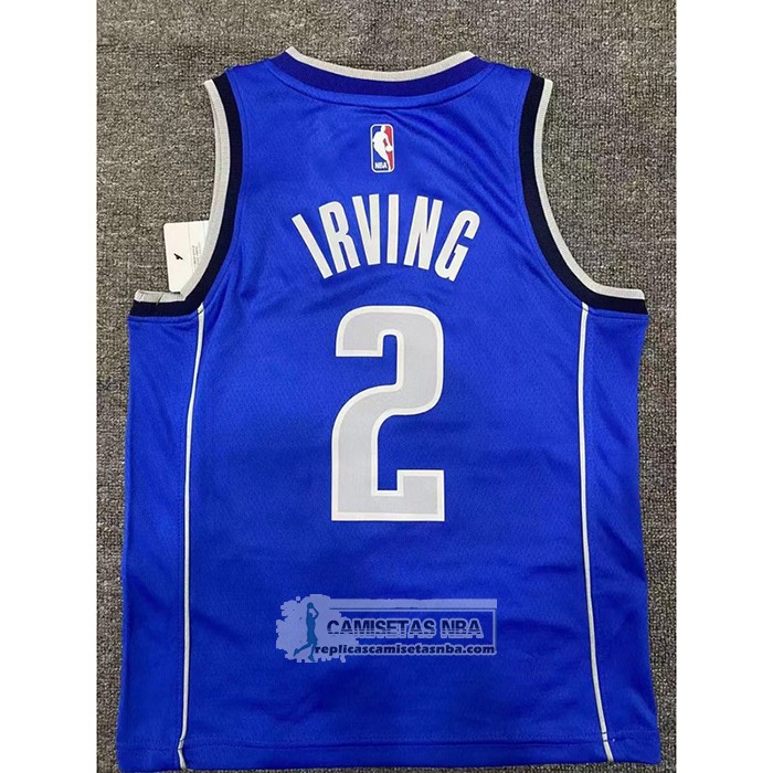 Camiseta Nino Dallas Mavericks Kyrie Irving NO 2 Icon 2022-23 Azul